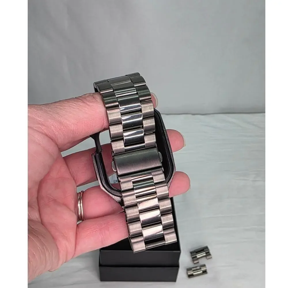 Gray Stainless Steel Band & Case for Apple Watch 42mm 44mm
